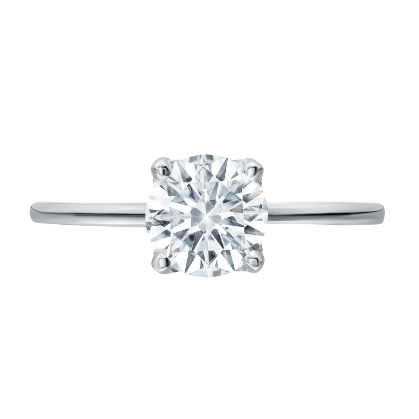 Peter Storm Solitaire Engagement Ring Setting with Peekaboo Diamonds in White Gold