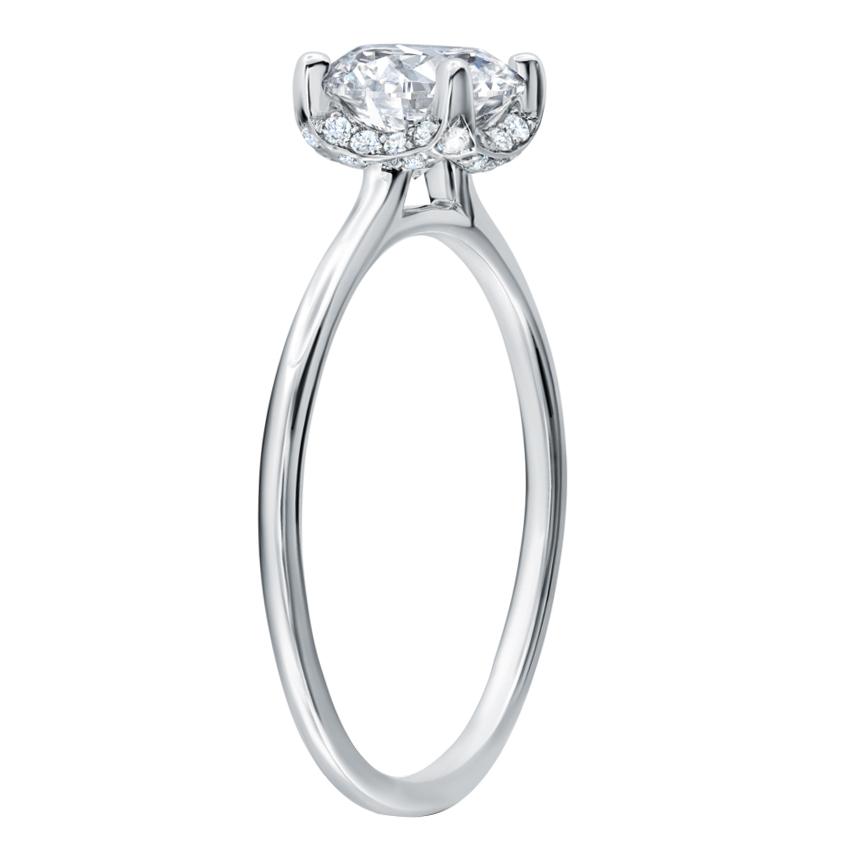 Peter Storm Solitaire Engagement Ring Setting with Peekaboo Diamonds in White Gold