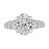 A. Jaffe Oval Diamond 6 Side Stone Engagement Ring Setting in White Gold