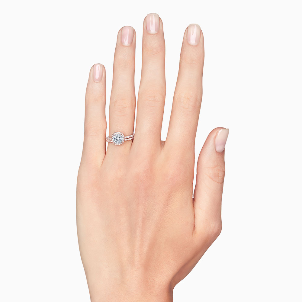 18K Gold Diamond Halo and Side Stone Ring Setting