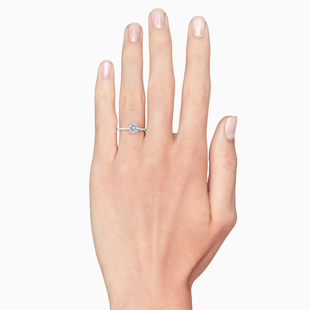 18K Gold Diamond Side Stone 1/4 cttw Engagement Ring Setting