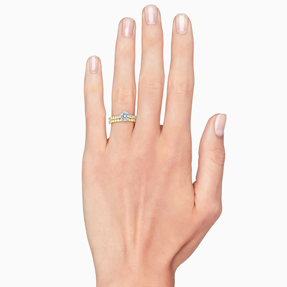 18K Gold Diamond Side Stone Cathedral Engagement Ring Setting