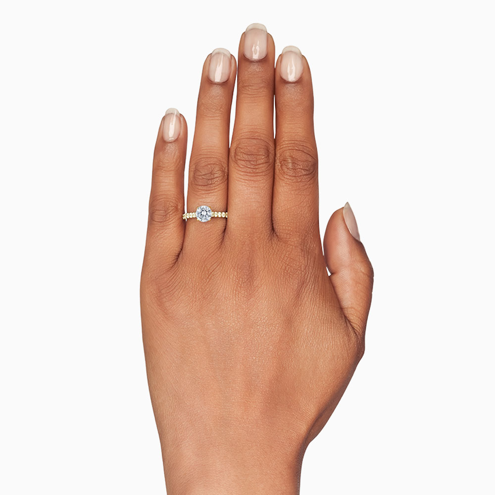 18K Gold Diamond Side Stone Cathedral Engagement Ring Setting