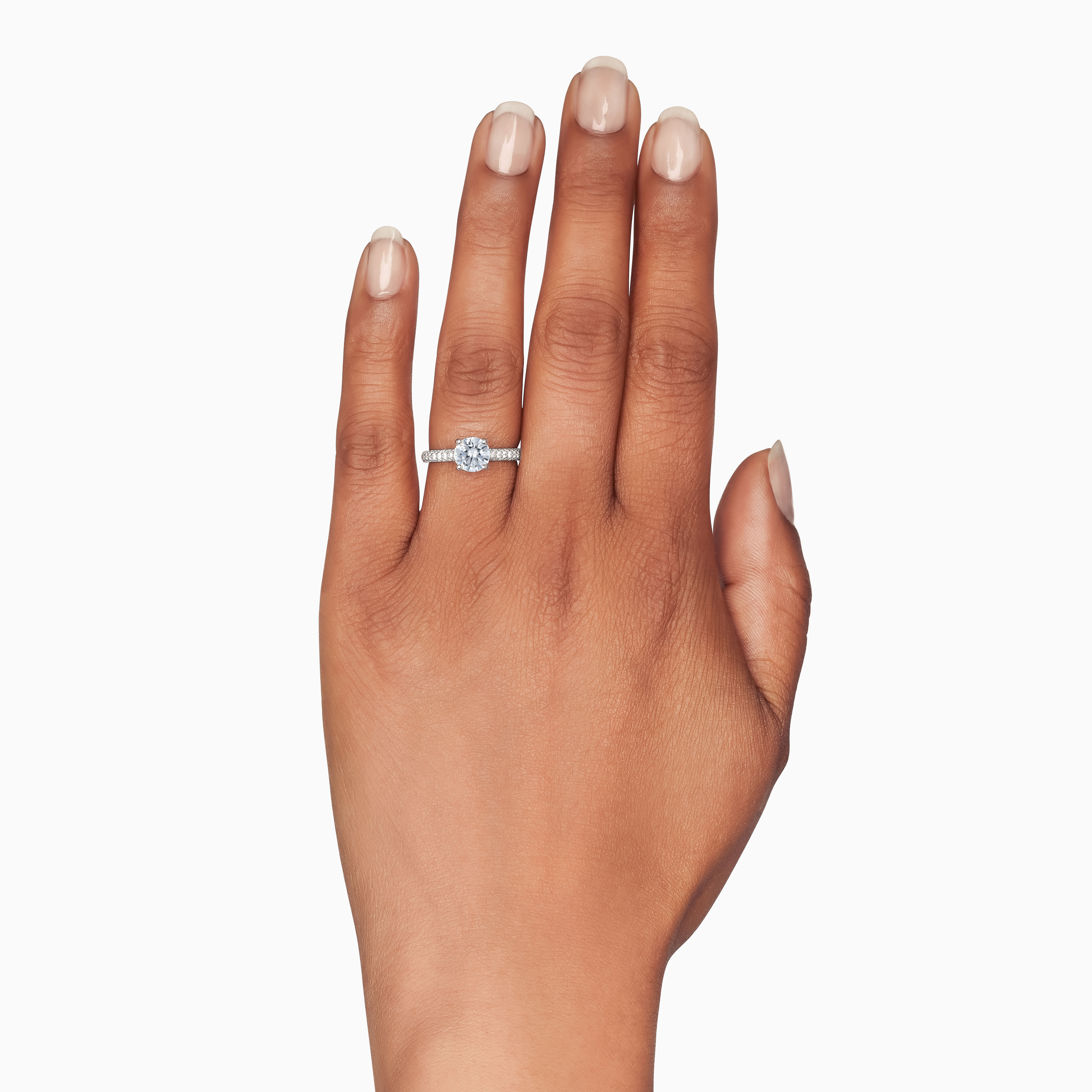 18K Gold Diamond 3 Row Pavé Engagement Ring Settings