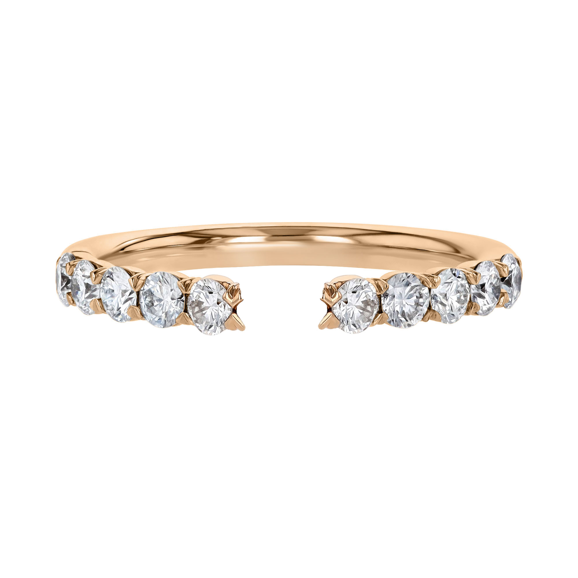 18K Gold Diamond V Prong Engagement Ring Setting