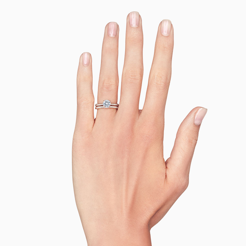 18K Gold Diamond Tapered Engagement Ring Setting