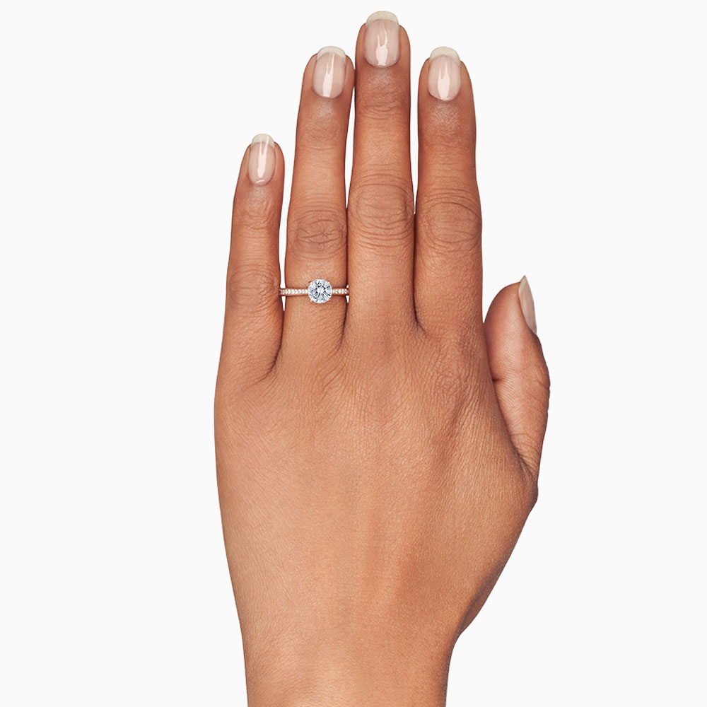 18K Gold Diamond Tapered Engagement Ring Setting