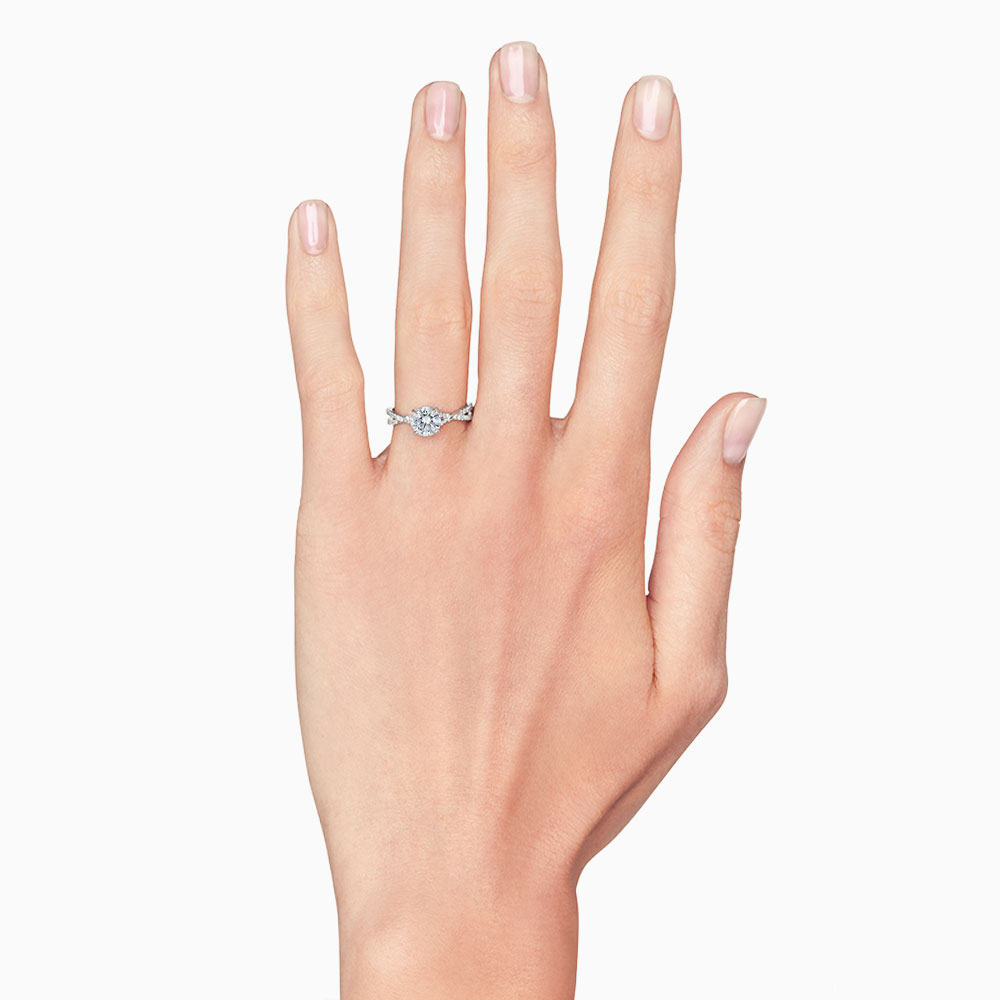 18K Gold Diamond Criss Cross Shank Engagement Ring Setting