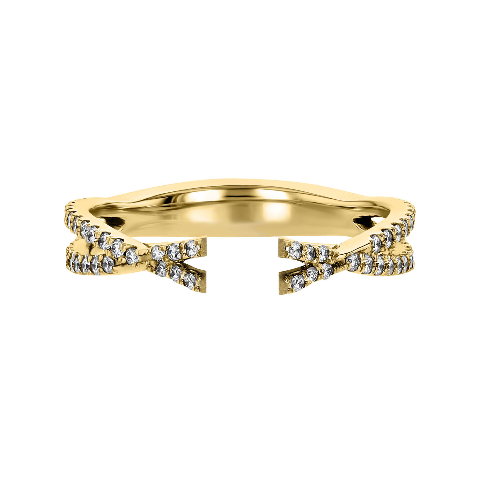 18K Gold Diamond Criss Cross Shank Engagement Ring Setting