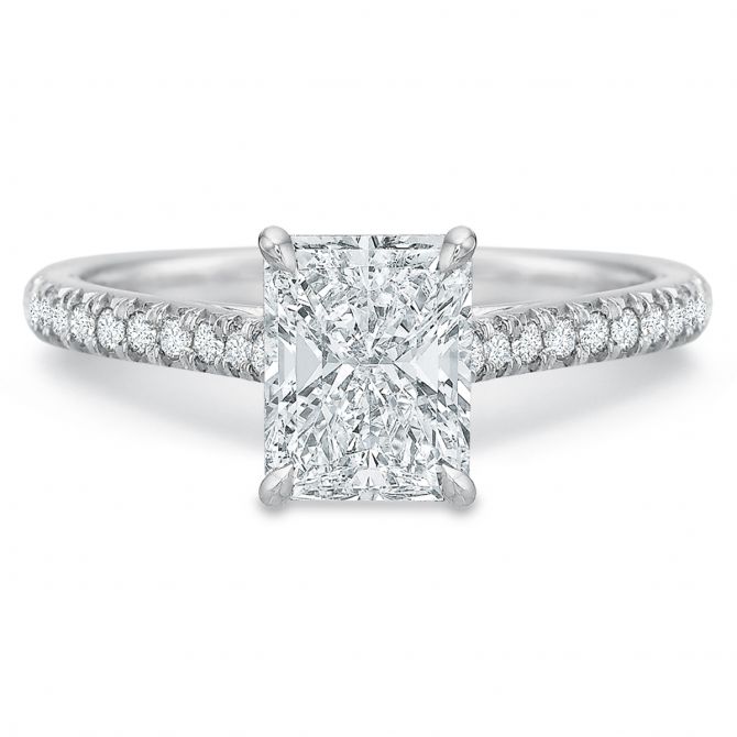 White Gold New Aire Diamond Shared Prong Engagement Ring Setting