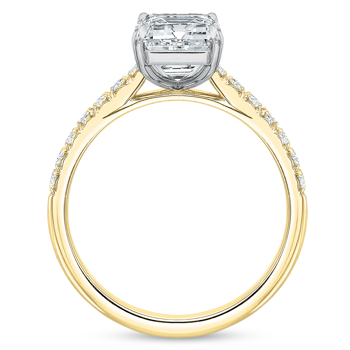 Yellow Gold New Aire Diamond Shared Prong Engagement Ring Setting