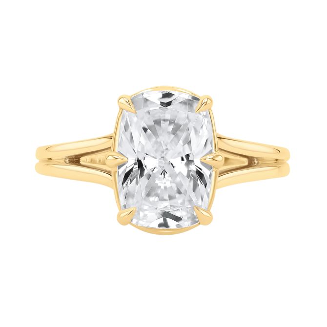 A. Jaffe Split Band 6 Prong Engagement Ring Setting in Yellow Gold