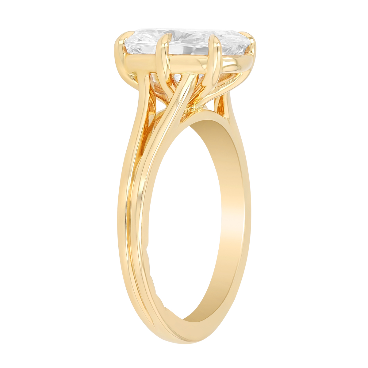 A. Jaffe Split Band 6 Prong Engagement Ring Setting in Yellow Gold