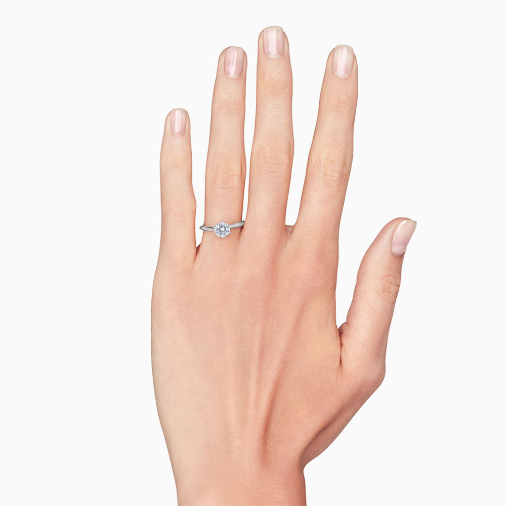 18K Gold Solitaire 6 Prong Engagement Ring Setting