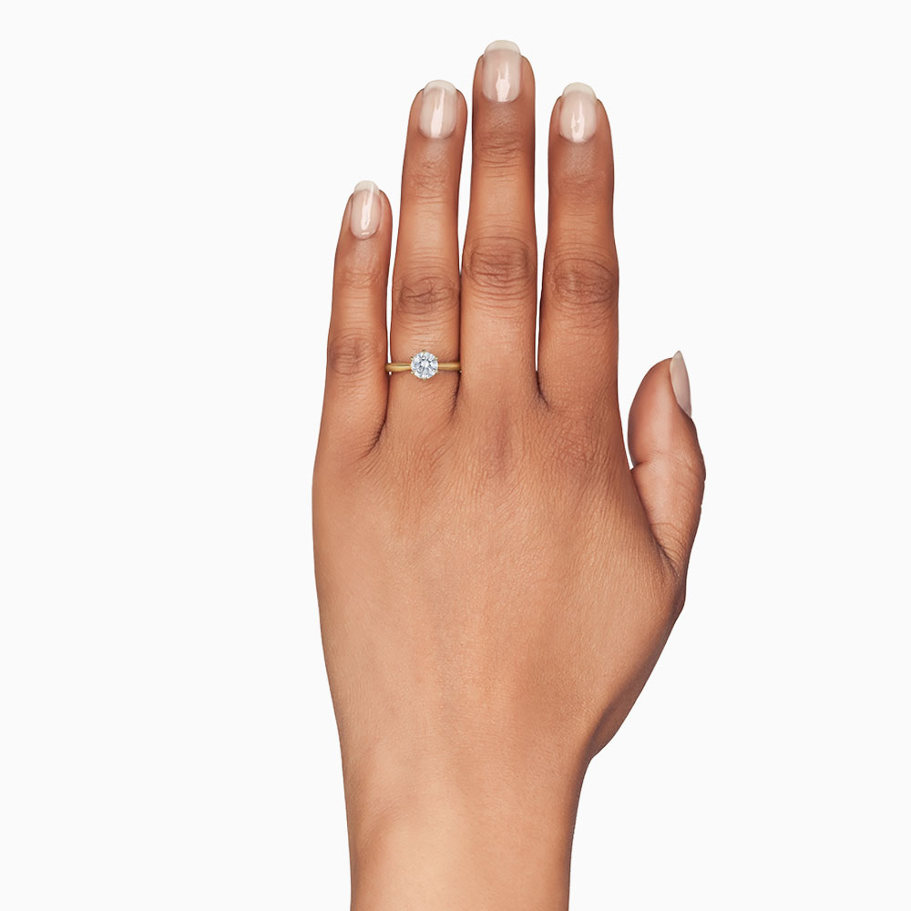 18K Gold Solitaire 6 Prong Engagement Ring Setting