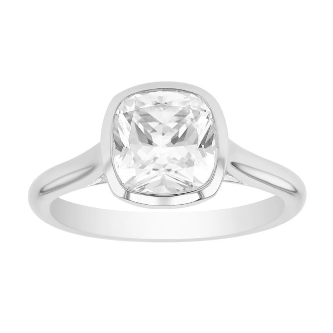 White Gold New Aire Diamond Bezel Solitaire Engagement Ring Setting Borsheims