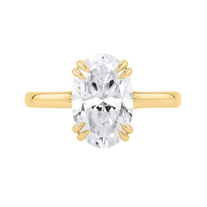 A. Jaffe Oval Double Prong Solitaire Engagement Ring Setting in Yellow Gold