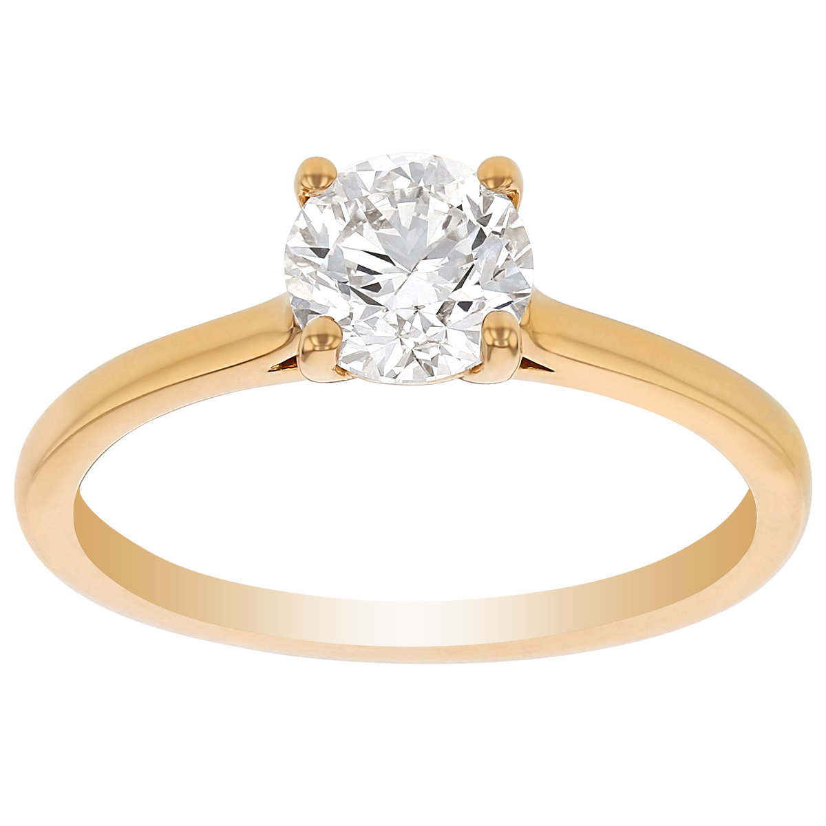 Round Diamond Solitaire Engagement Ring in Rose Gold, .90 ct