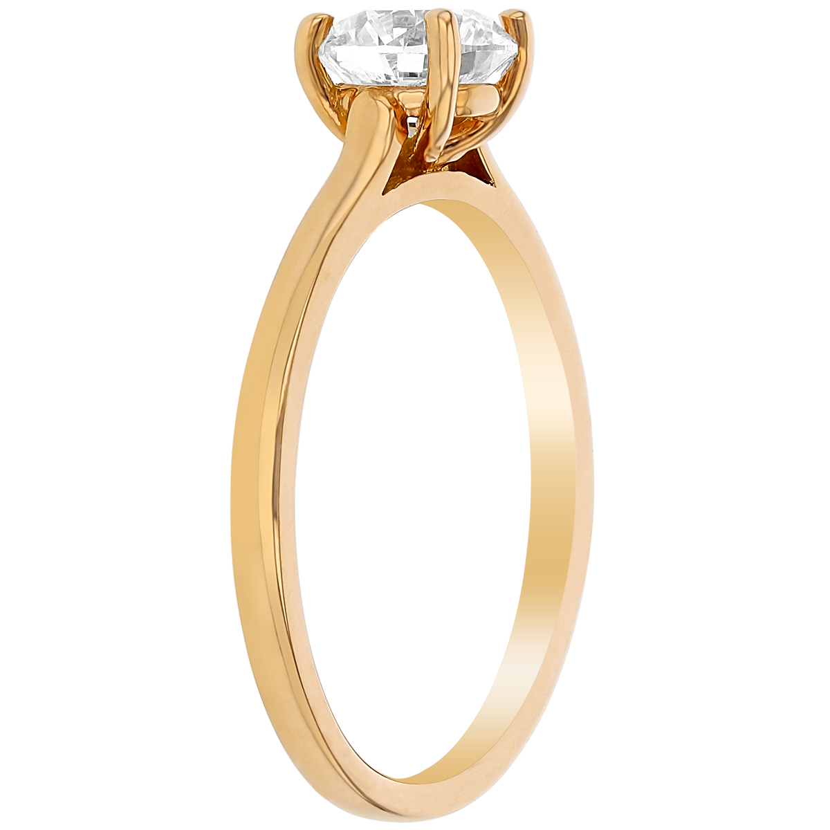 Round Diamond Solitaire Engagement Ring in Rose Gold, .90 ct