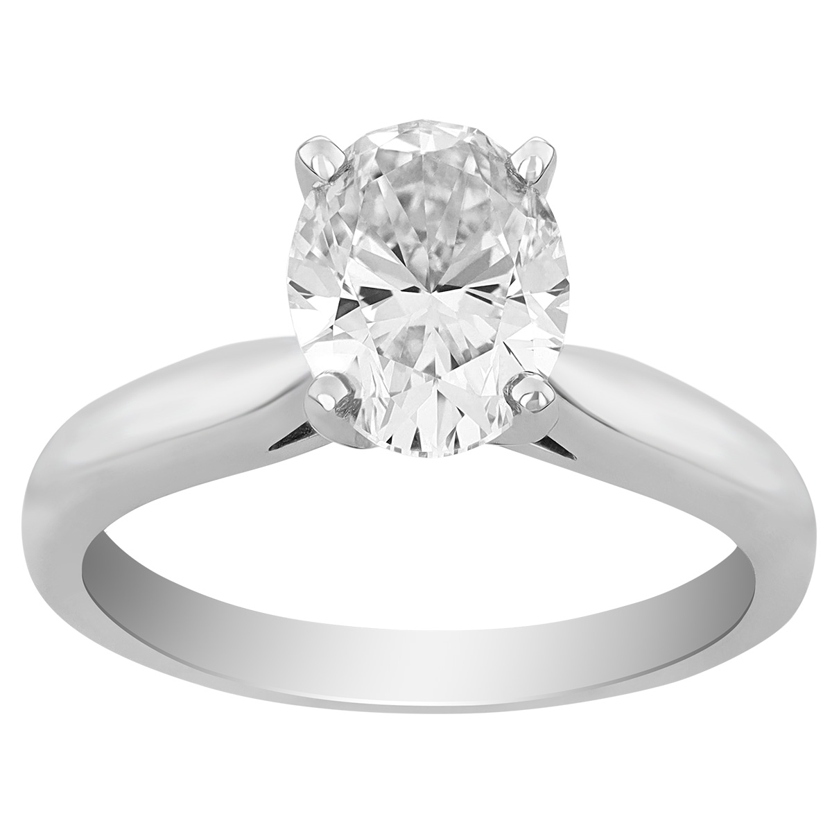 ALTR Lab Grown Oval Diamond Solitaire Engagement Ring in White Gold, 2.01 ct