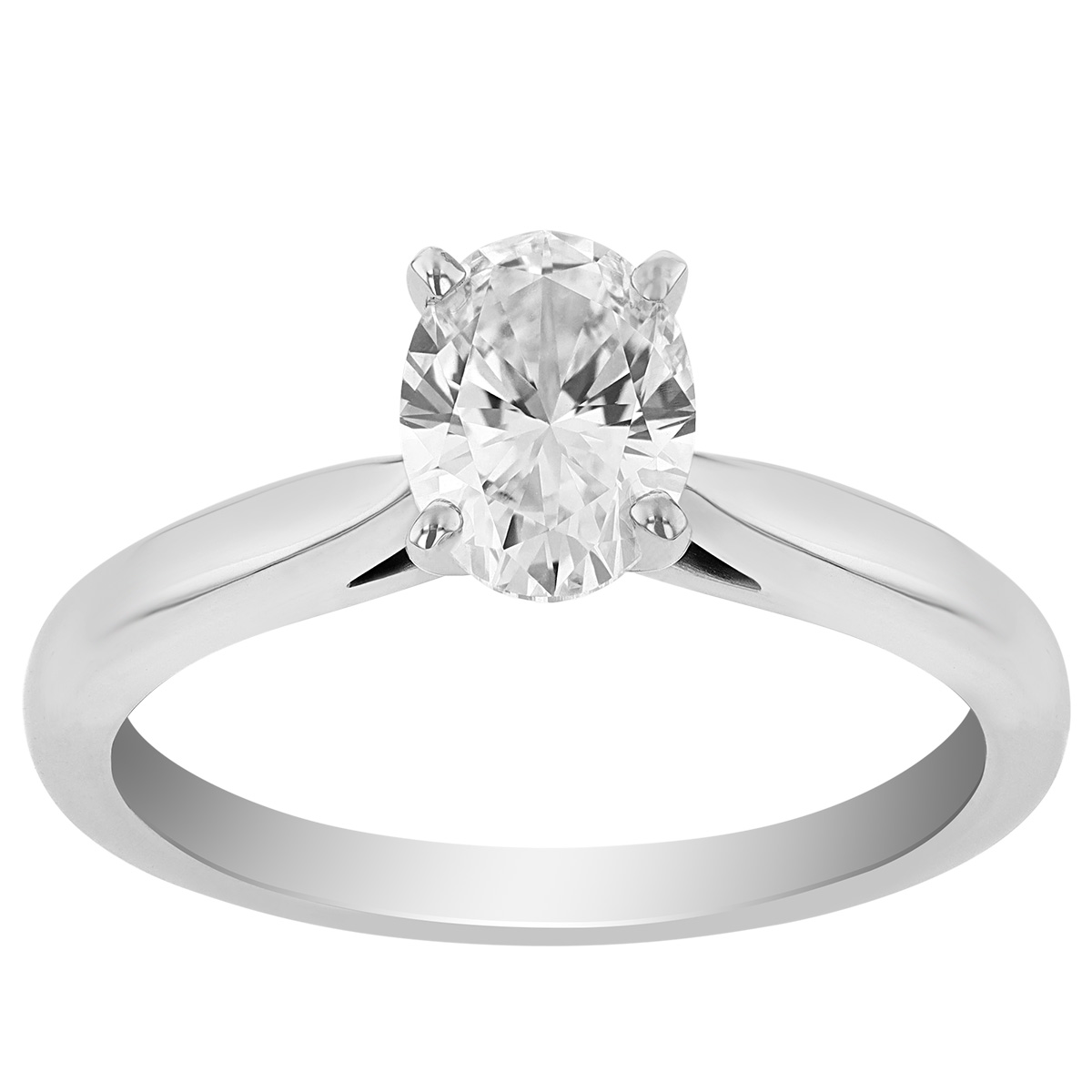 ALTR Lab Grown Oval Diamond Solitaire Engagement Ring in White Gold, 1.00 ct