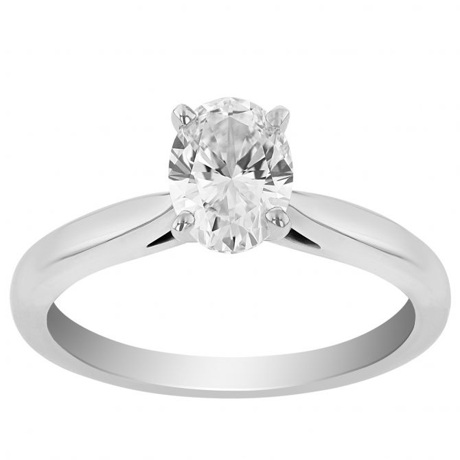 ALTR Lab Grown Oval Diamond Solitaire Engagement Ring in White Gold, 1.00 ct