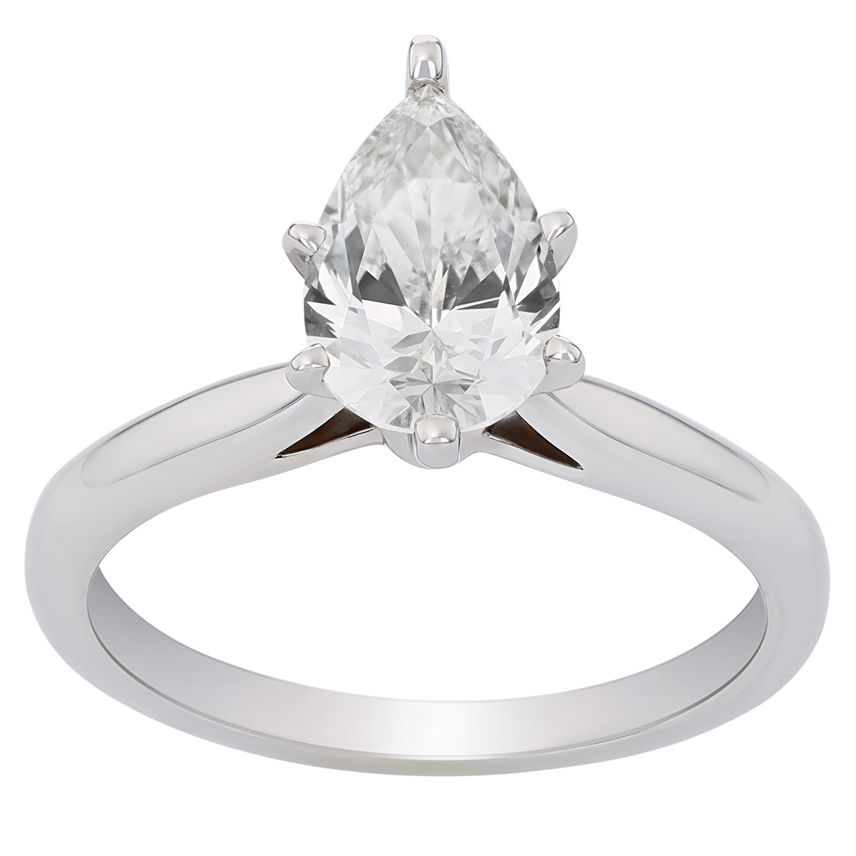 ALTR Lab Grown Pear Shaped Diamond Solitaire Engagement Ring in White ...