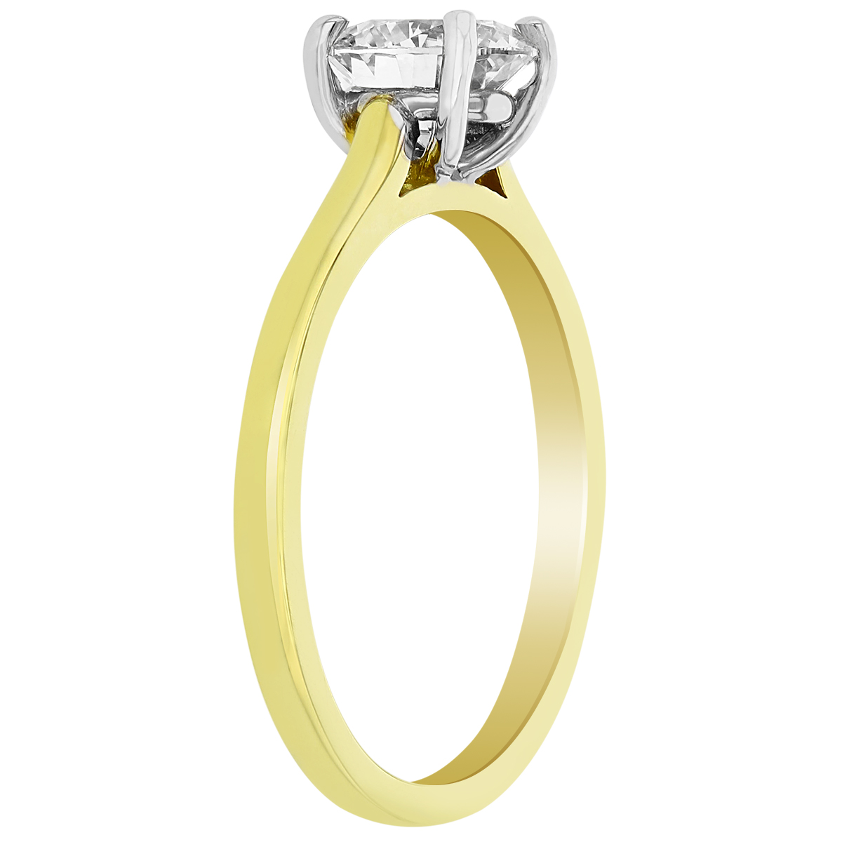 Round Diamond Solitaire Engagement Ring in Yellow Gold, 1.01 ct