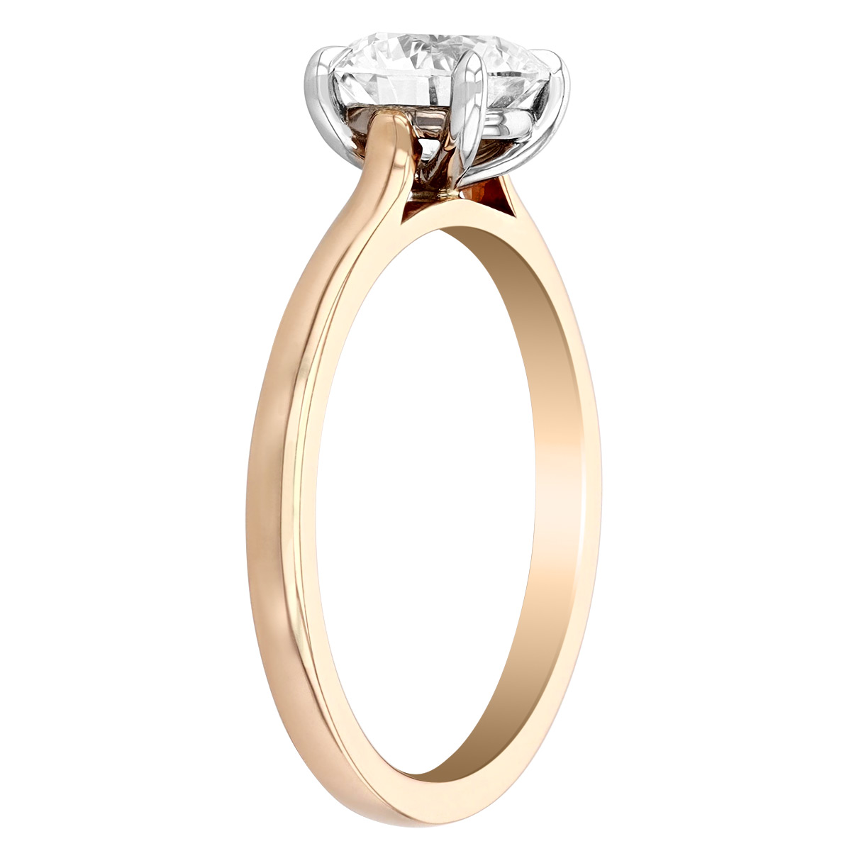 Round Diamond Solitaire Engagement Ring in Rose Gold, 1.30 ct