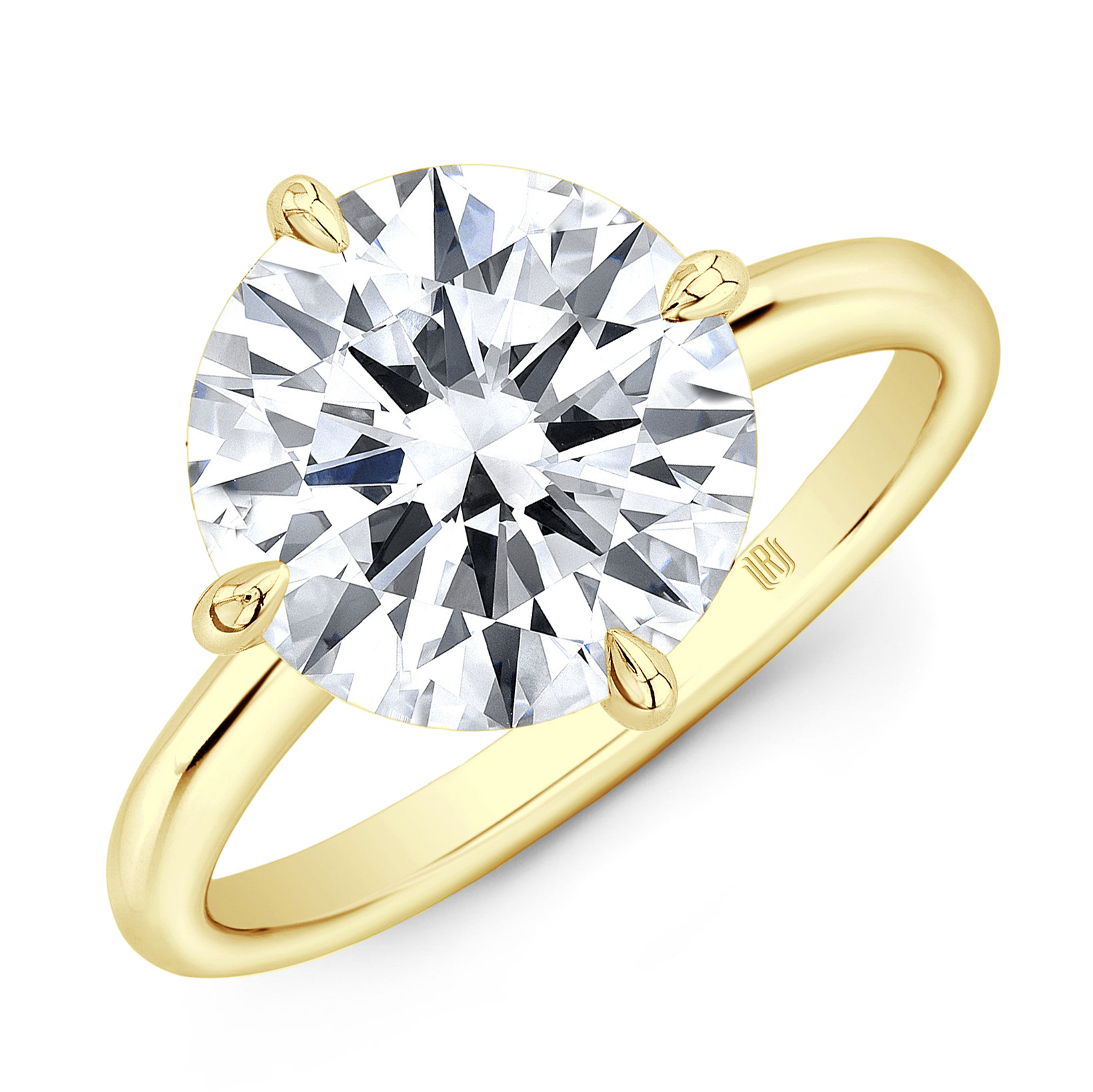 Rahaminov Round Diamond Solitaire Engagement Ring in 18K Yellow Gold