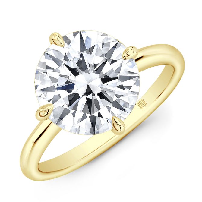 Rahaminov Round Diamond Solitaire Engagement Ring in 18K Yellow Gold