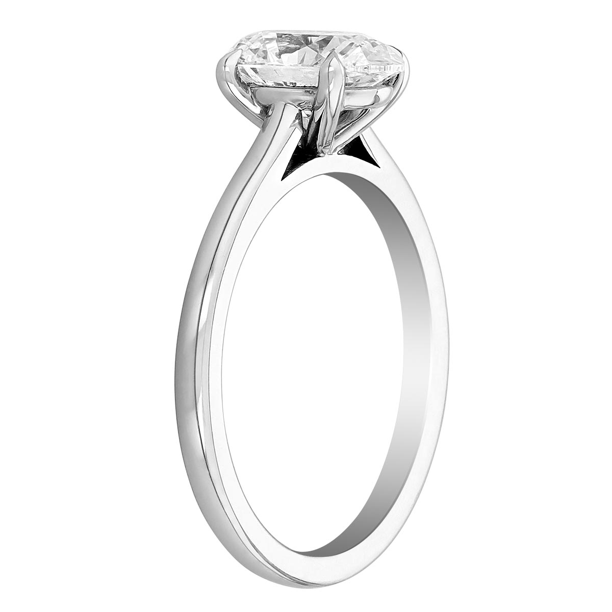 Oval Diamond Solitaire Engagement Ring in White Gold, 1.50 ct