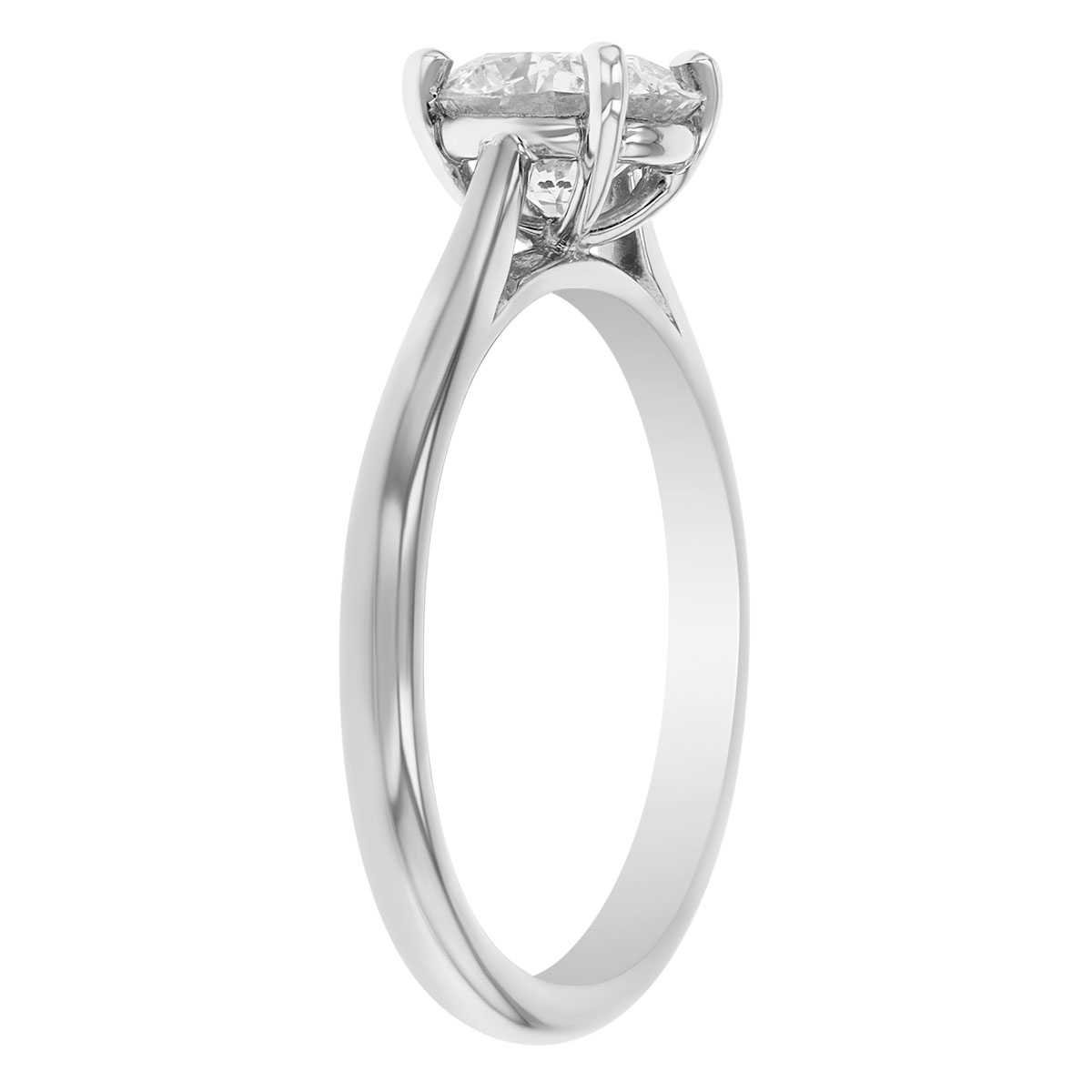 Round Diamond Solitaire Engagement Ring in White Gold, 1.10 ct