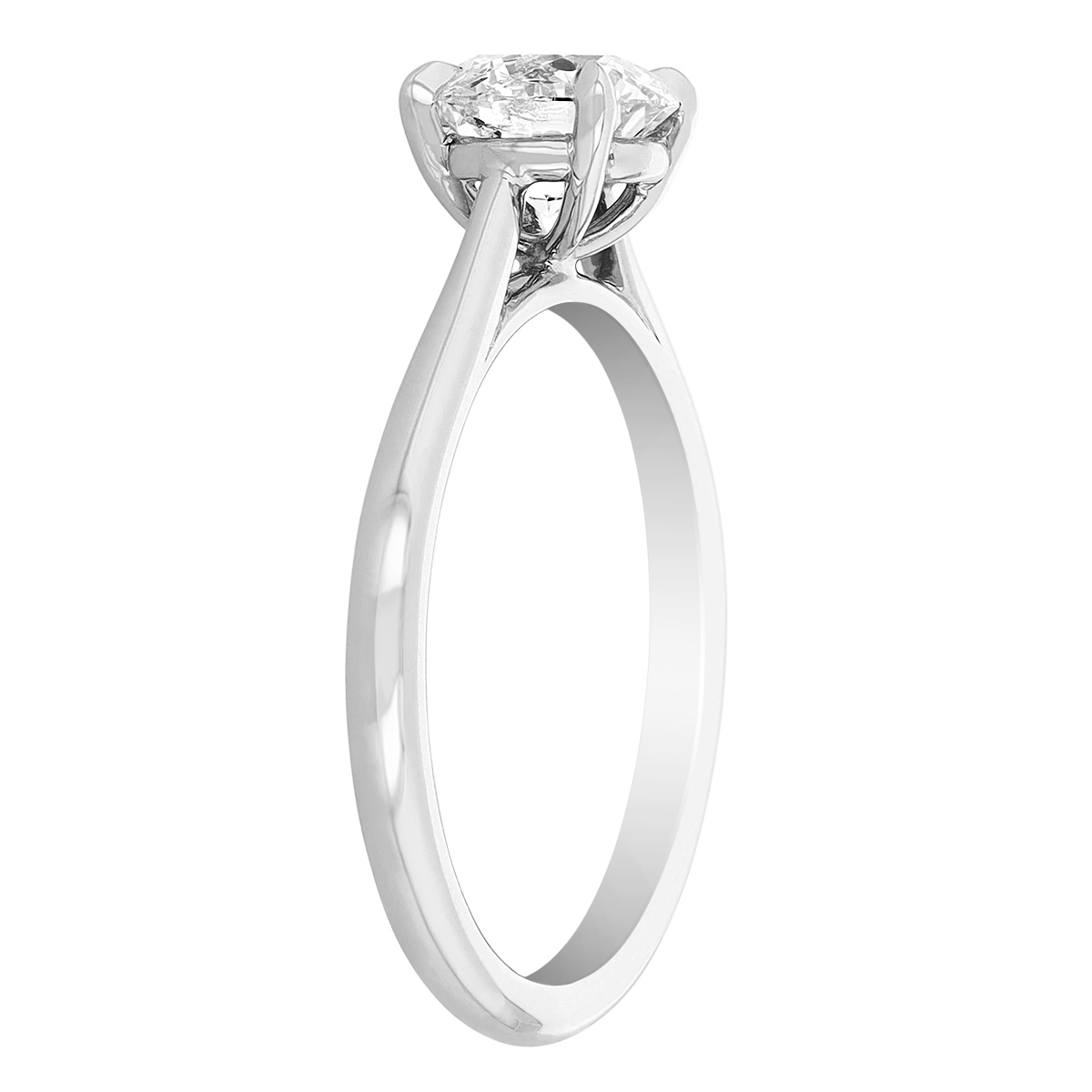 Round Diamond Solitaire Engagement Ring in White Gold, 1.01 ct