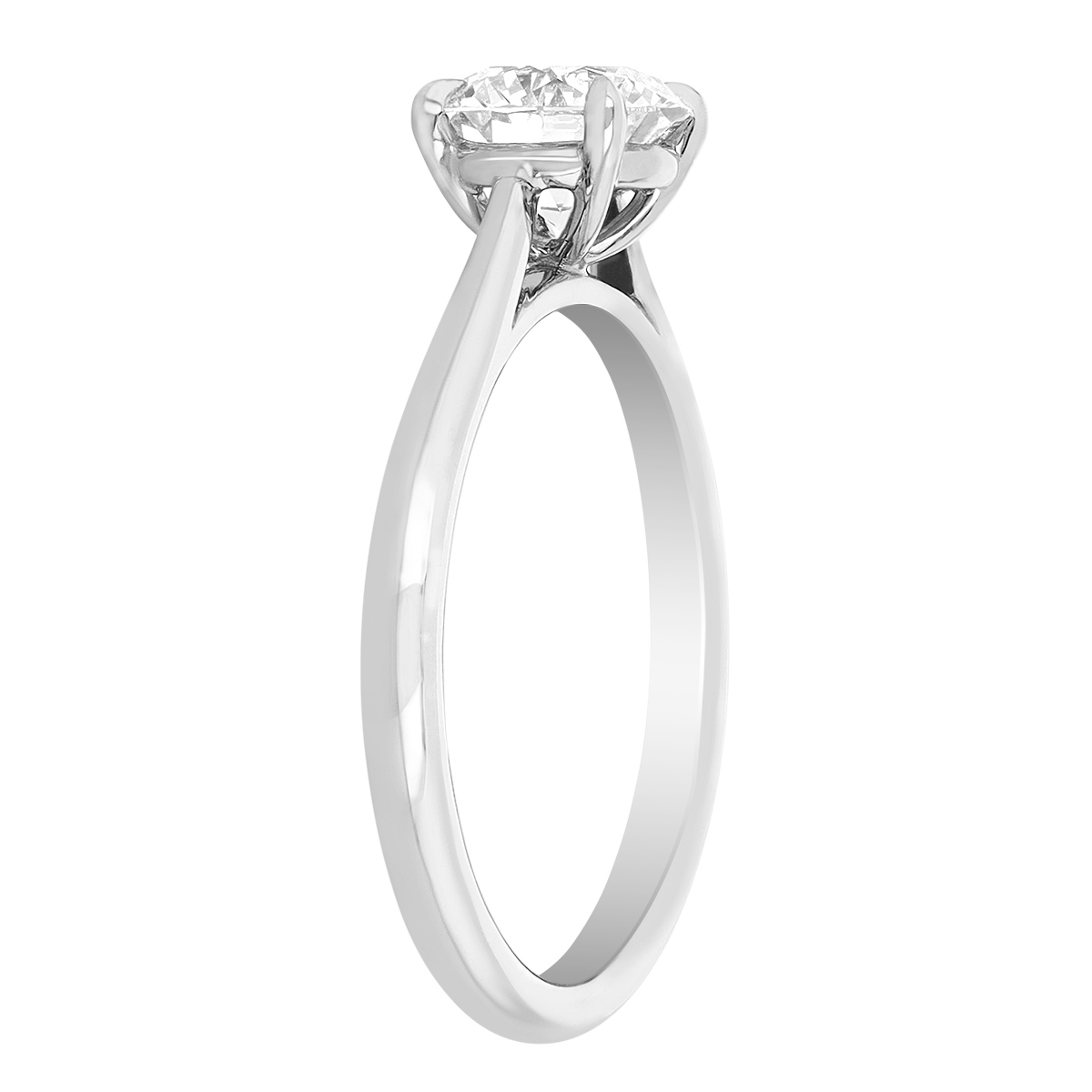 Round Diamond Solitaire Engagement Ring in White Gold, 1.03 ct