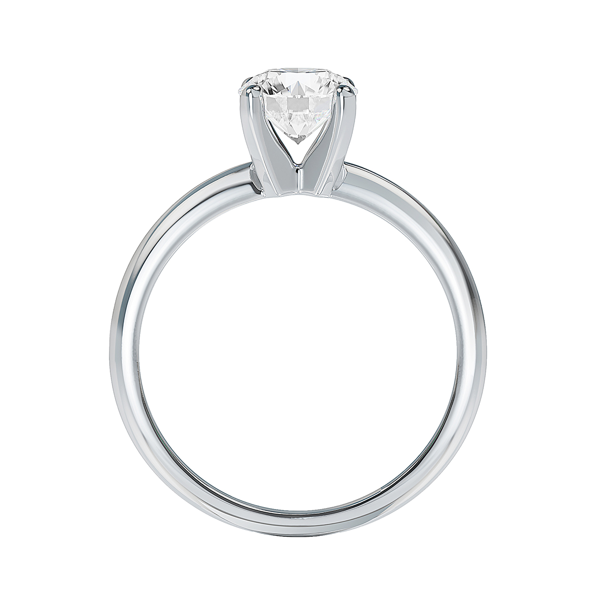 ALTR Lab Grown Round Diamond Solitaire Engagement Ring in White Gold, 1 ct