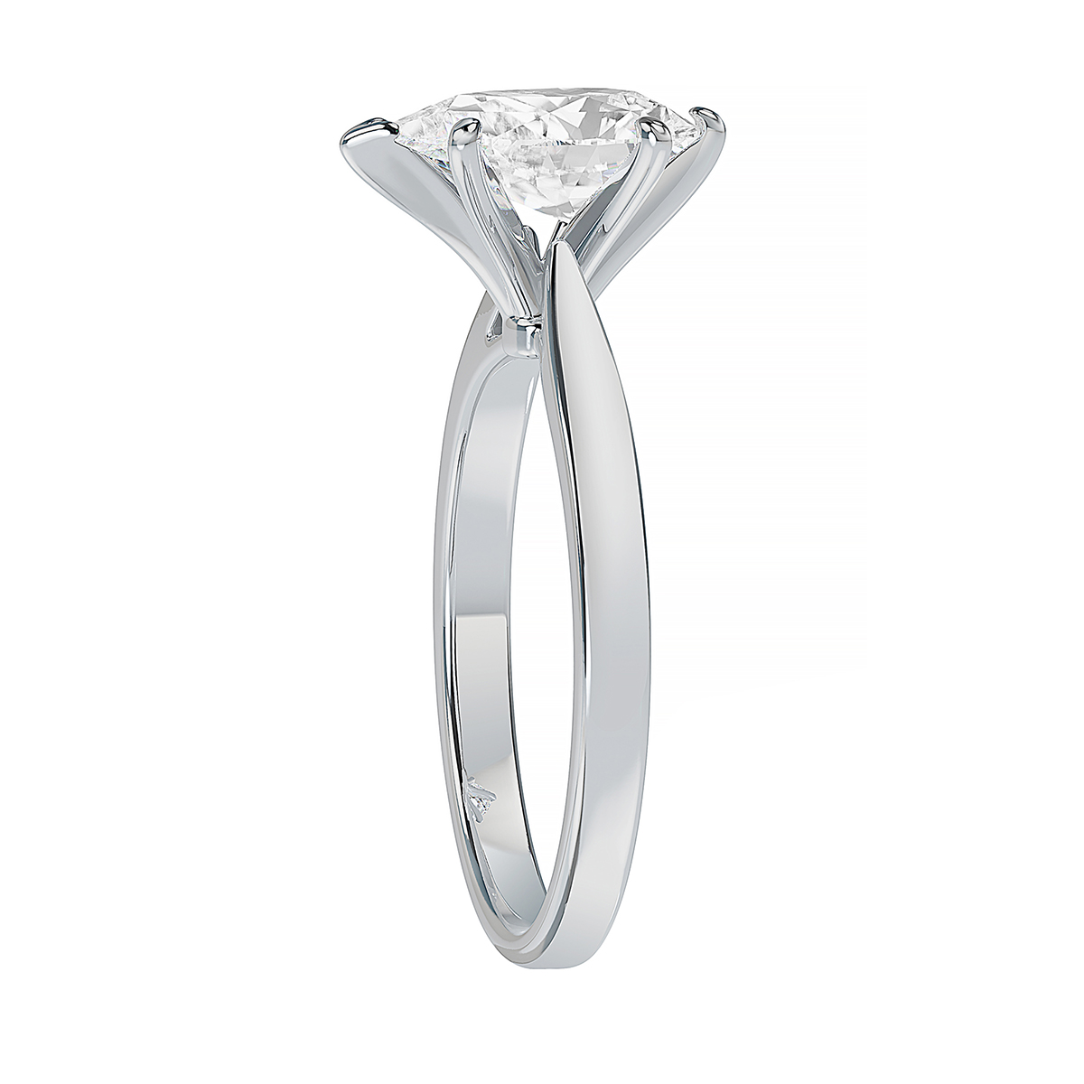 ALTR Lab Grown Pear Shaped Diamond Solitaire Engagement Ring in White Gold