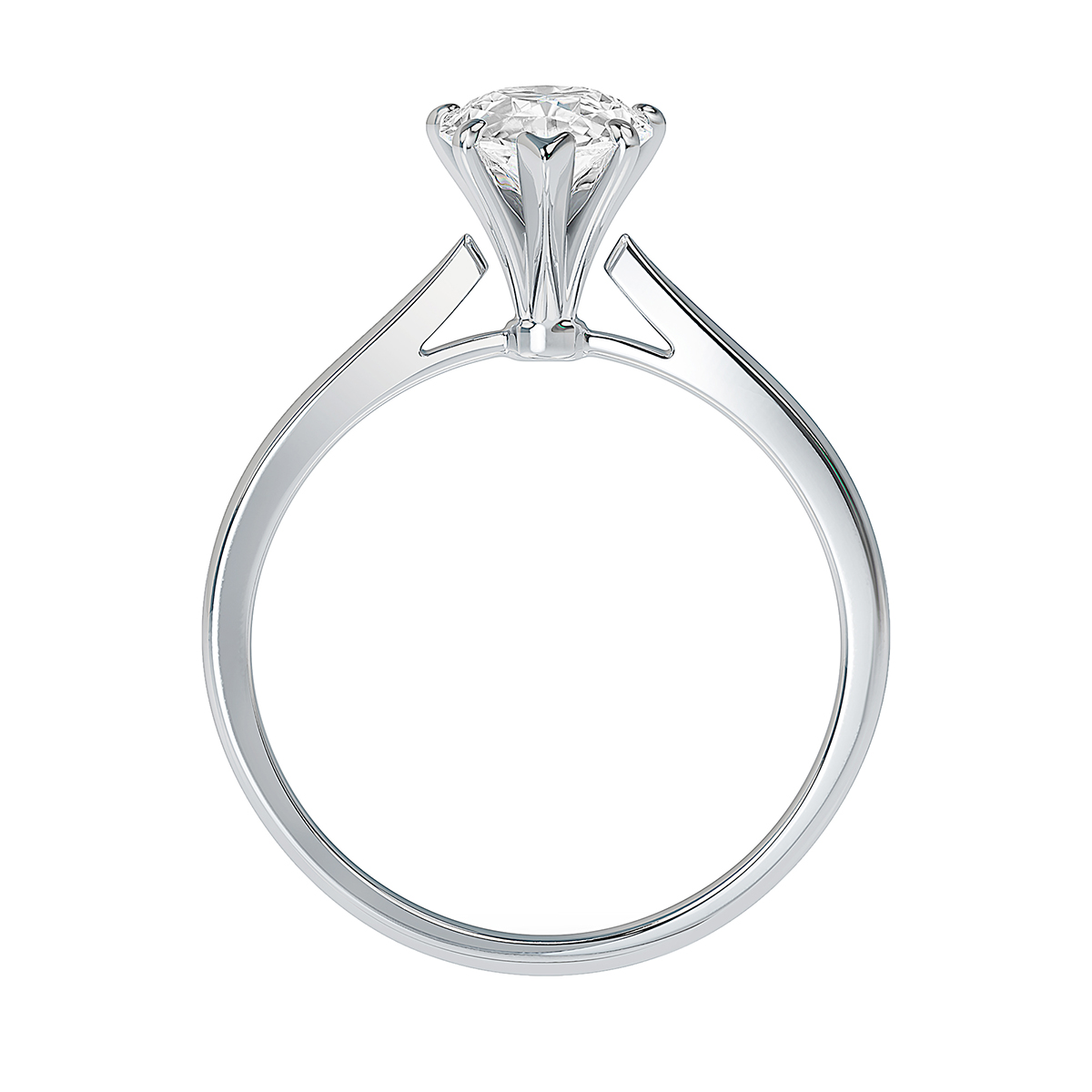 ALTR Lab Grown Pear Shaped Diamond Solitaire Engagement Ring in White Gold