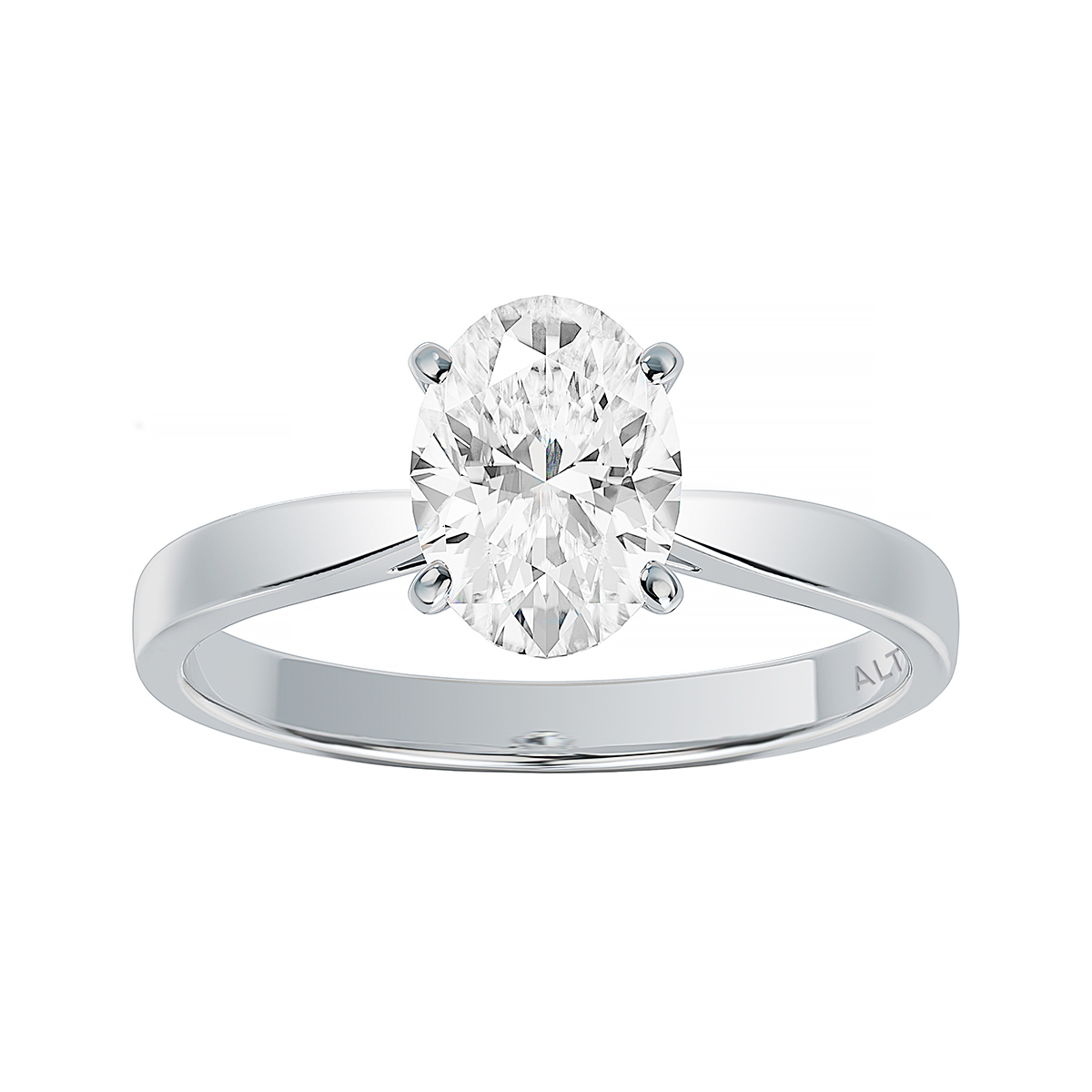 ALTR Lab Grown Oval Diamond Solitaire Engagement Ring in White Gold