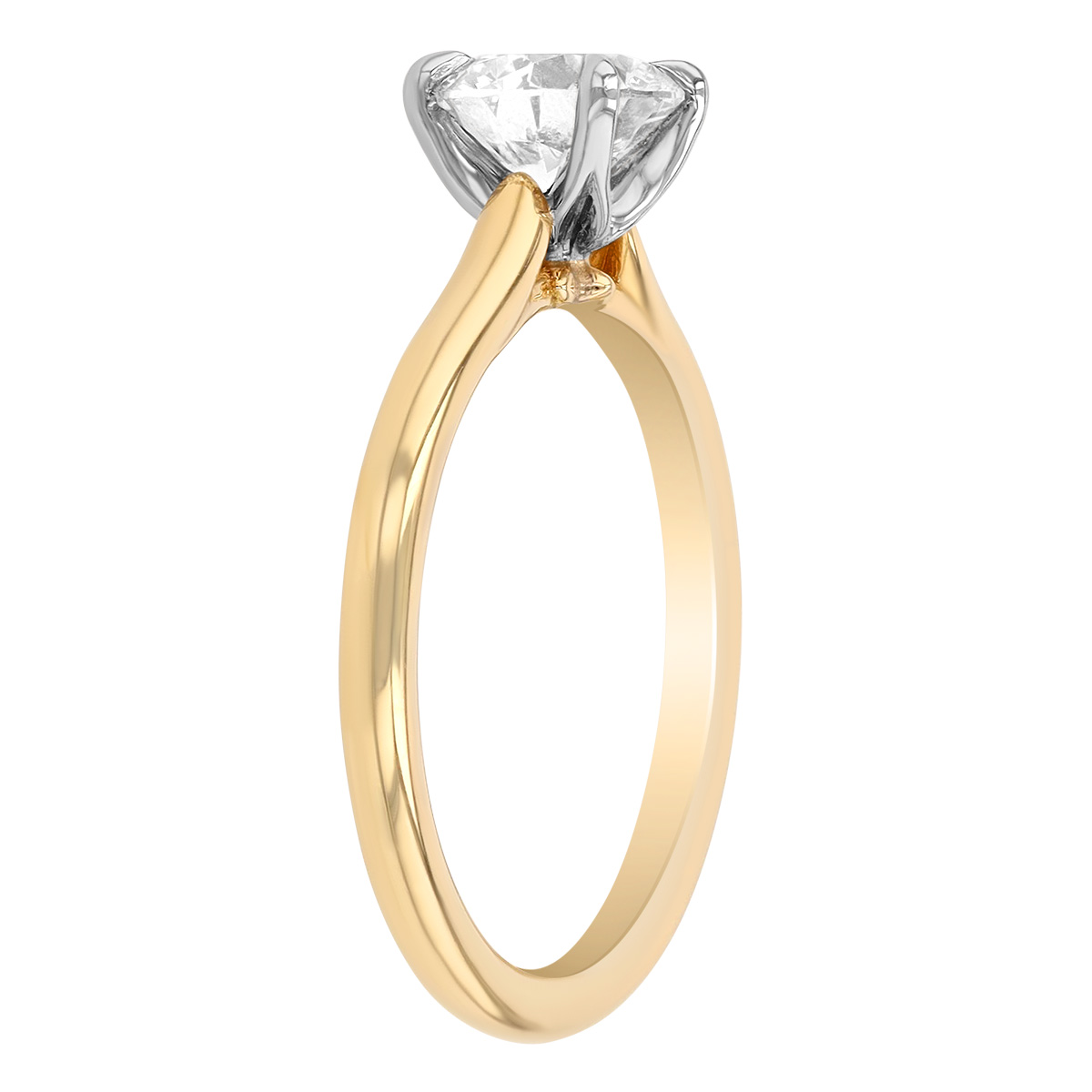 Round Kalahari Dream Diamond Solitaire Engagement Ring in Yellow Gold, 1.03 ct