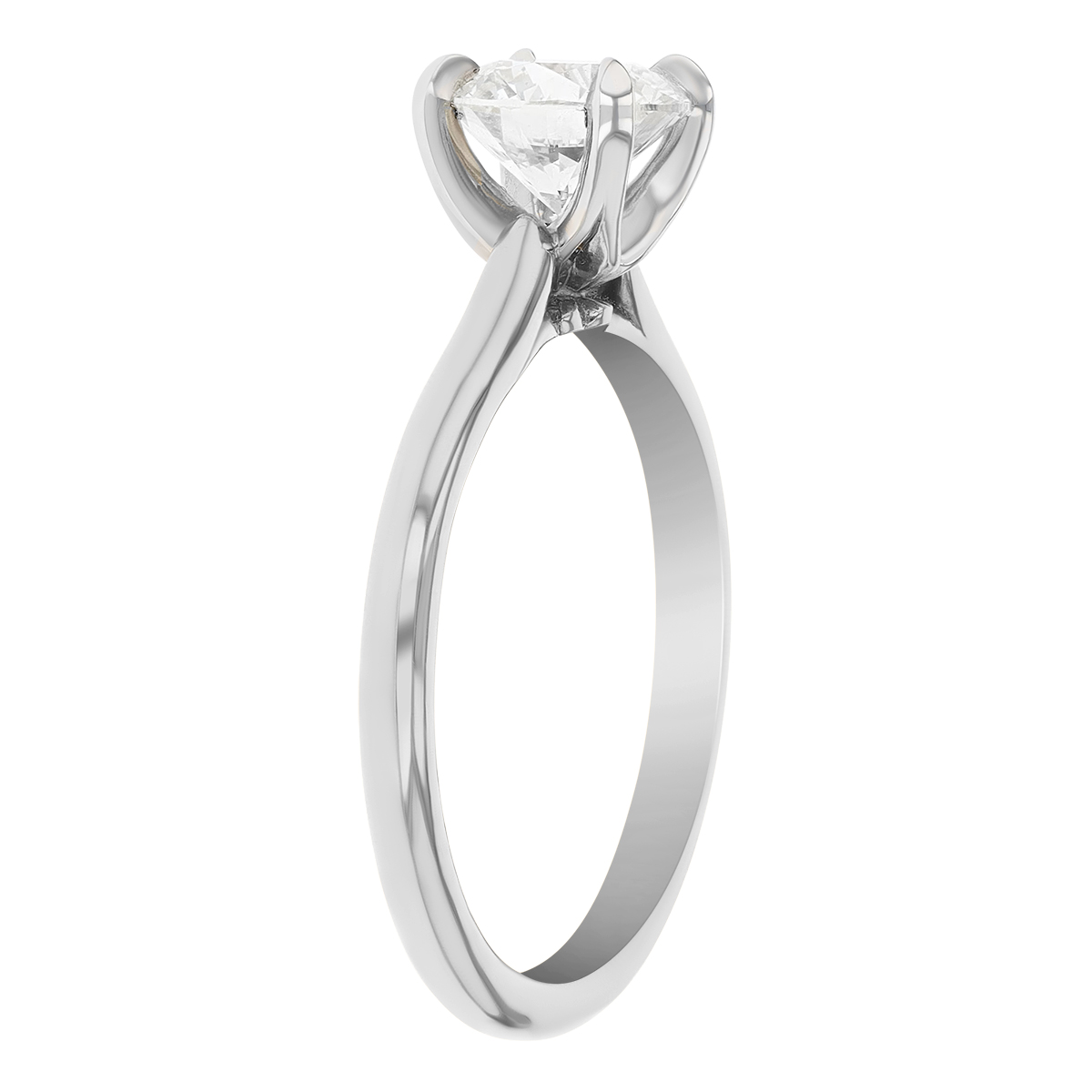Kalahari Dream Round Diamond Solitaire Engagement Ring in 18K White Gold, 1.08 ct