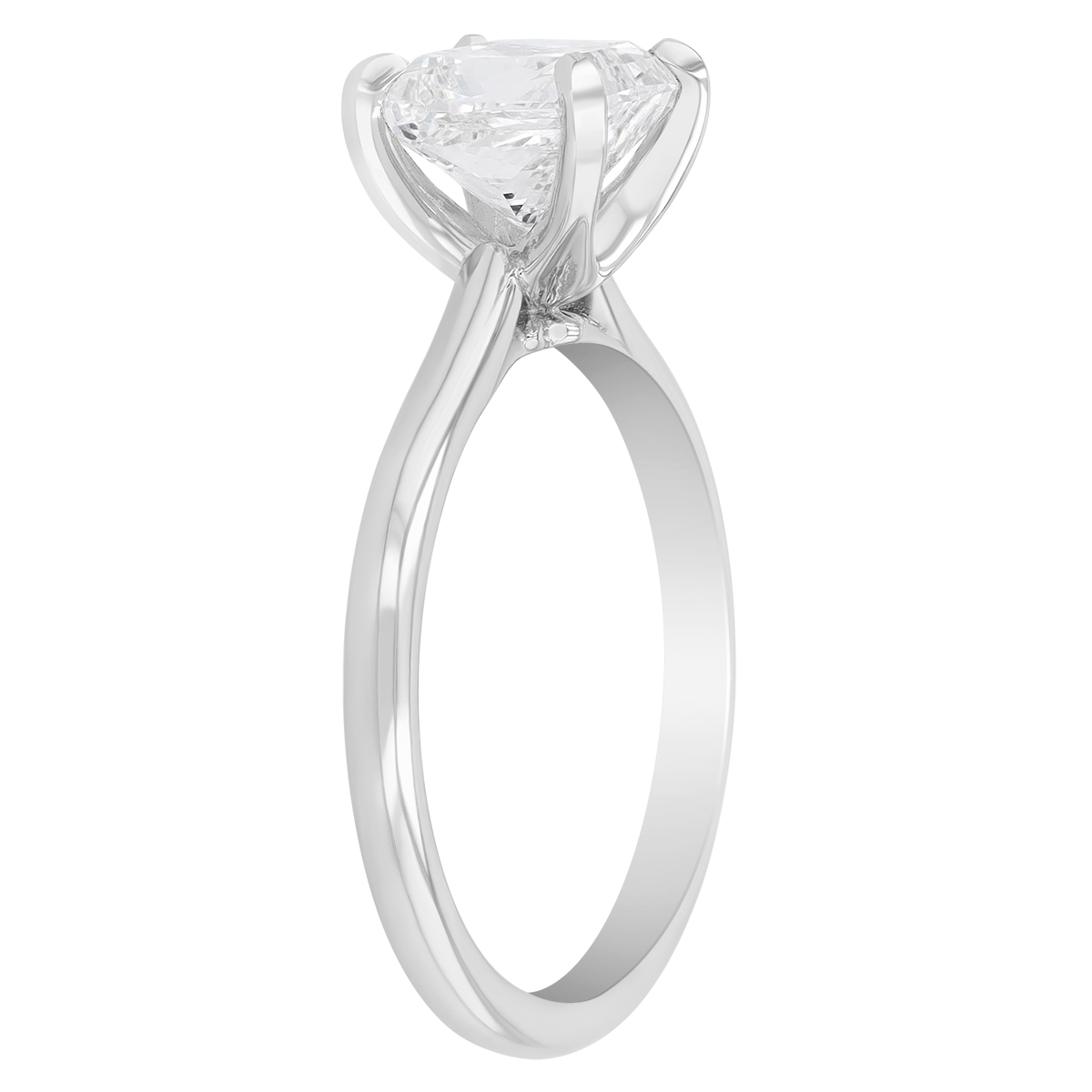 Borsheims Signature Square Diamond Solitaire Engagement Ring in 18K White Gold, 1.77 ct