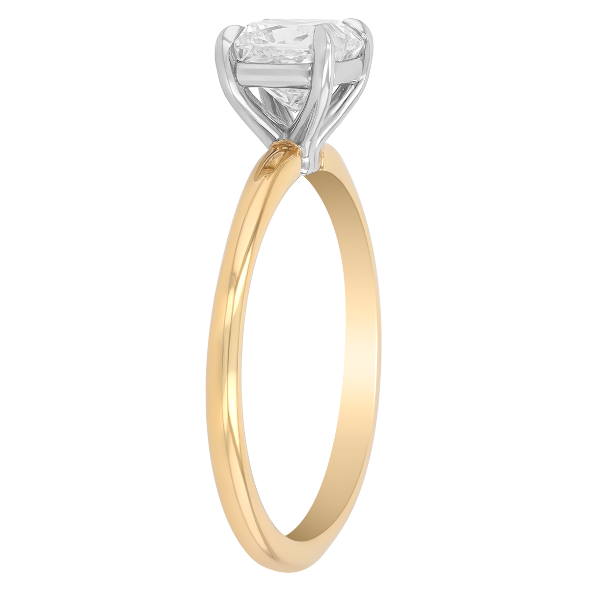 Princess Cut Diamond Solitaire Engagement Ring in 18K Yellow Gold, 1 ct
