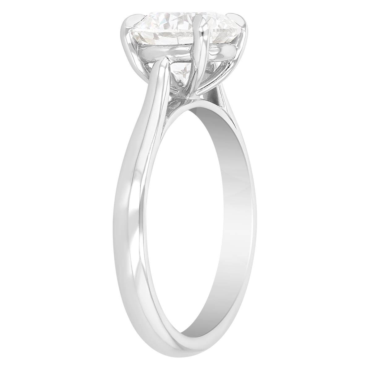 Kalahari Dream Round Diamond Solitaire Engagement Ring in 18K White Gold, 2.22 ct