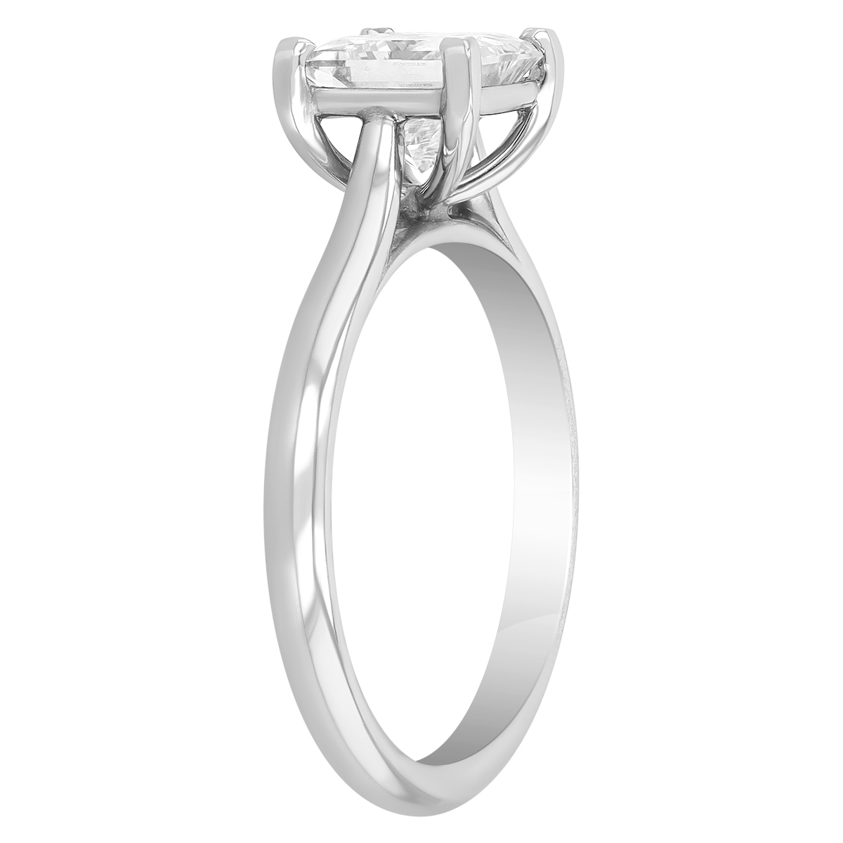 Princess Cut Diamond Solitaire Engagement Ring in Platinum, 1.47 ct