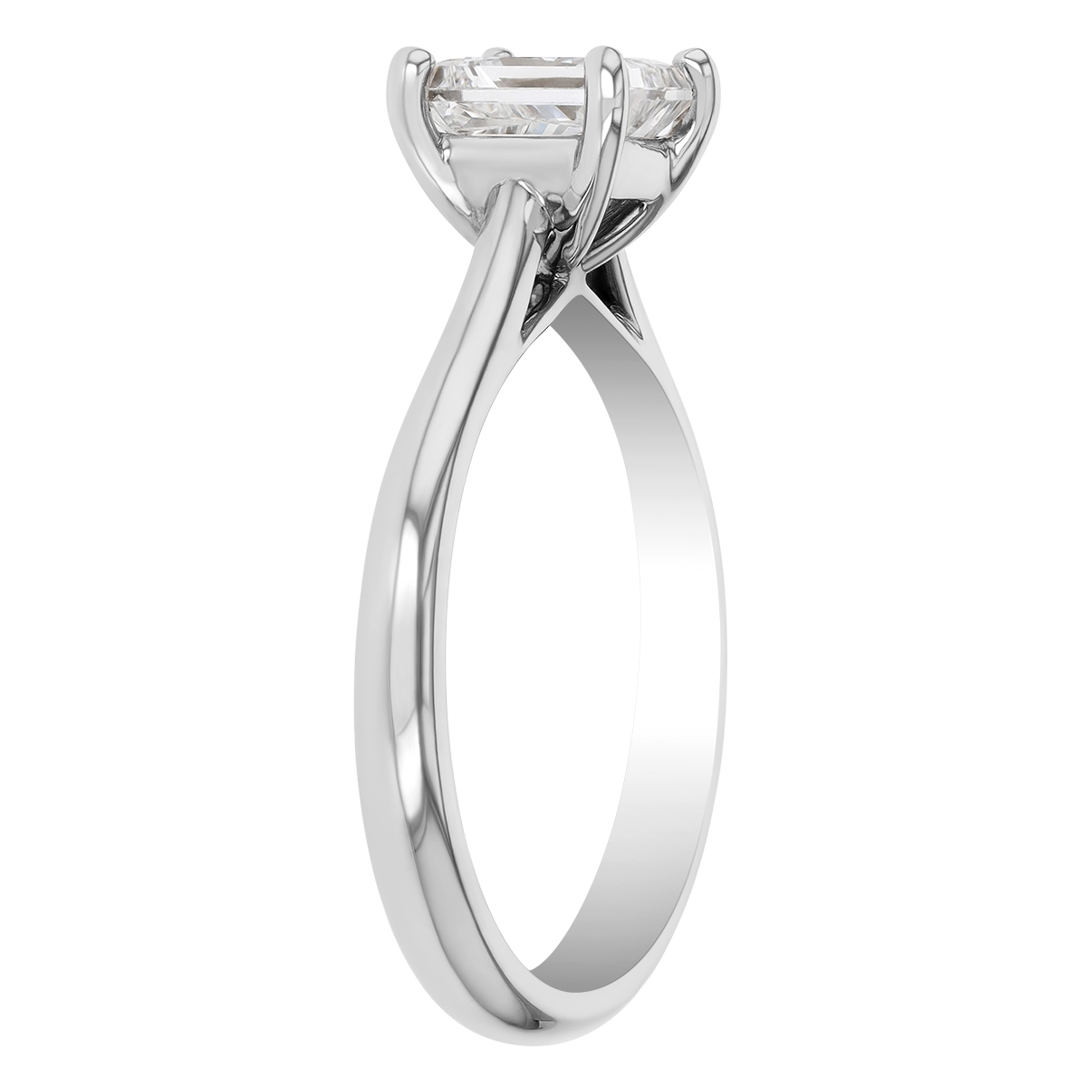 Princess Cut Diamond Solitaire Engagement Ring in 14K White Gold, 1.29 ct