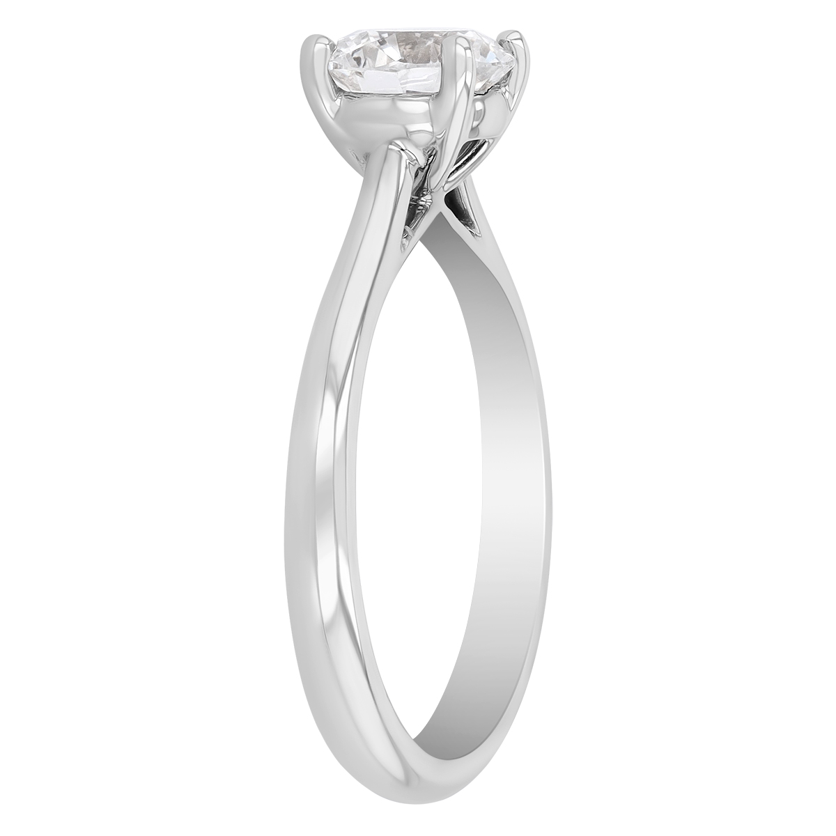 Round Diamond Solitaire Engagement Ring in 14K White Gold, 1.22 ct