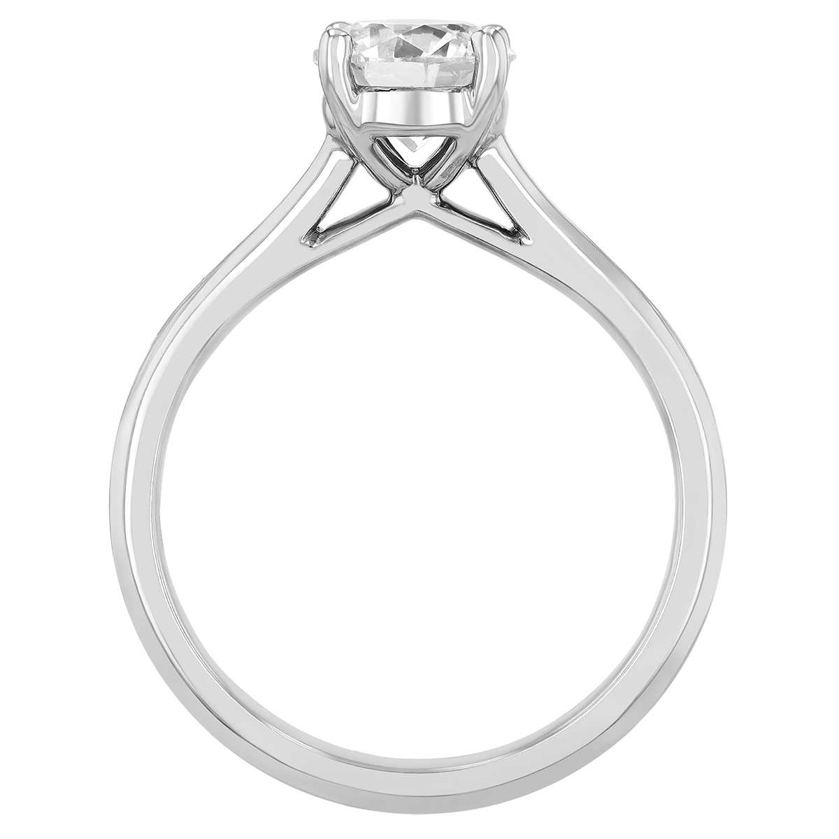 Round Diamond Solitaire Engagement Ring in 14K White Gold, 1.22 ct