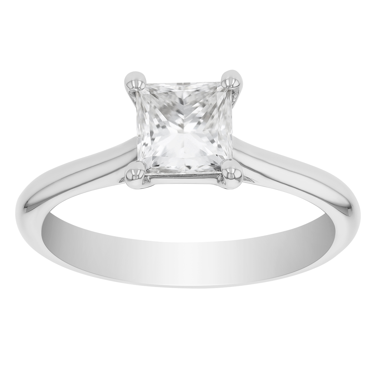 Princess Cut Diamond Solitaire Engagement Ring in 14K White Gold, 1.01 ct