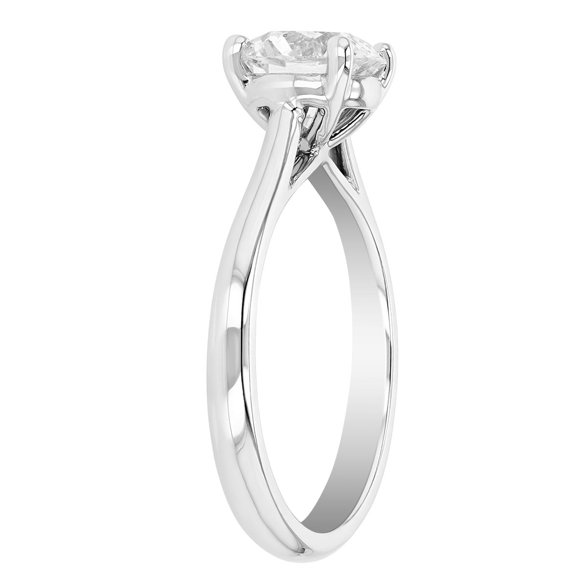 Round Diamond Solitaire Engagement Ring in White Gold, 1.66 ct